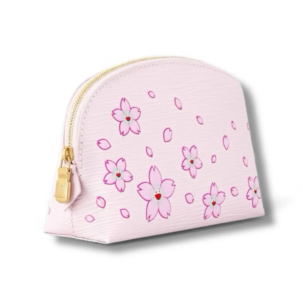 🆕💗LV x MURAKAMI Epi-Grained Leather Cosmetic Pouch Cherry Blossom • SAKURA PINK